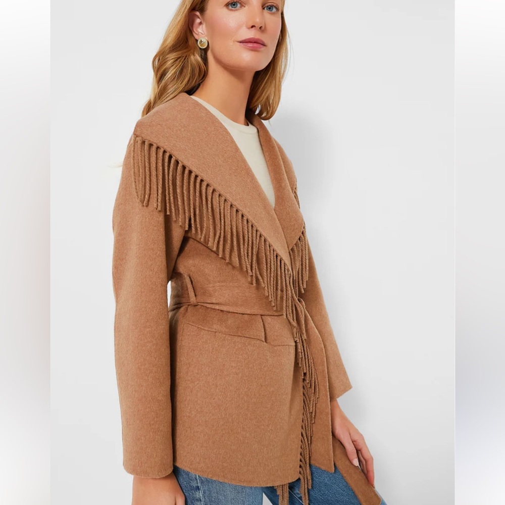 SIMKHAI Rowen Fringe Belted Wool Jacket - Picture 11 of 16